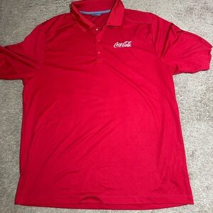 Coca Cola Trimark Polo Shirt Mens XL Red Employee Logo Embroidered